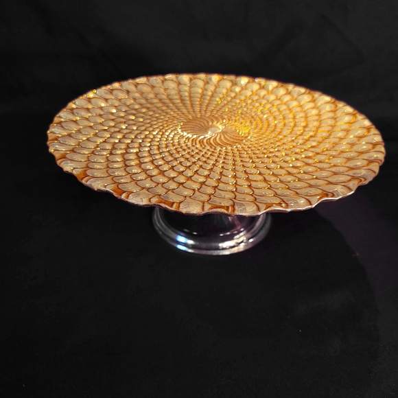 Topkapi Turkish Glass Hand Painted Dessert Plate - Picture 3 of 8